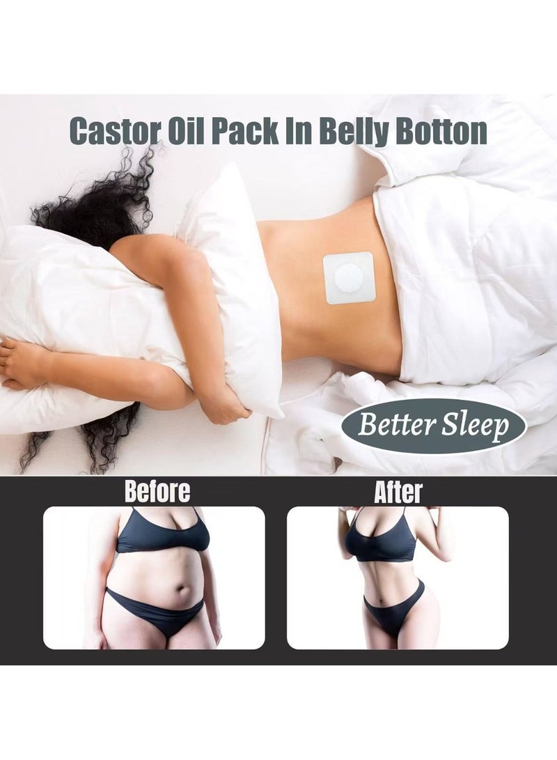 إسكدنيا 20 قطعة من ملصقات زر البطن المصنوعة من زيت الخروع للاستخدام مرة واحدة، غشاء زر البطن الفارغ اللاصق ذاتيًا، غشاء مساعد للهضم عالي الامتصاص ومقاوم للماء والزيت، لون أبيض - Image 3