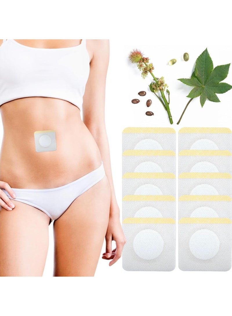 إسكدنيا 20 قطعة من ملصقات زر البطن المصنوعة من زيت الخروع للاستخدام مرة واحدة، غشاء زر البطن الفارغ اللاصق ذاتيًا، غشاء مساعد للهضم عالي الامتصاص ومقاوم للماء والزيت، لون أبيض - Image 2