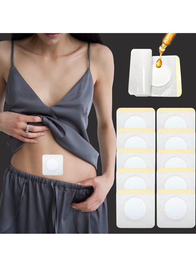 إسكدنيا 20 قطعة من ملصقات زر البطن المصنوعة من زيت الخروع للاستخدام مرة واحدة، غشاء زر البطن الفارغ اللاصق ذاتيًا، غشاء مساعد للهضم عالي الامتصاص ومقاوم للماء والزيت، لون أبيض - Image 1