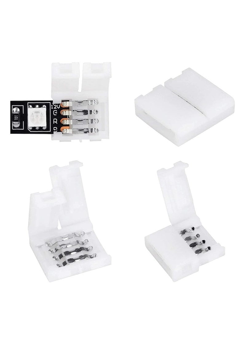ELEPHANTBOAT ELEPHANTBOAT Connectors for RGB LED Light Strip Extension 10mm Gapless Connectors for RGB LED Light Strip Universal 4Pin Connectors for SMD 5050 RGB LED Light Strip Terminal Extension 10pcs  - Image 3