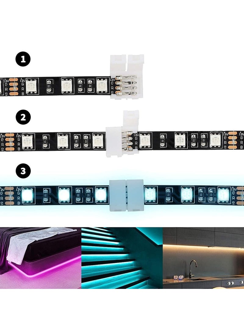 ELEPHANTBOAT ELEPHANTBOAT Connectors for RGB LED Light Strip Extension 10mm Gapless Connectors for RGB LED Light Strip Universal 4Pin Connectors for SMD 5050 RGB LED Light Strip Terminal Extension 10pcs  - Image 5