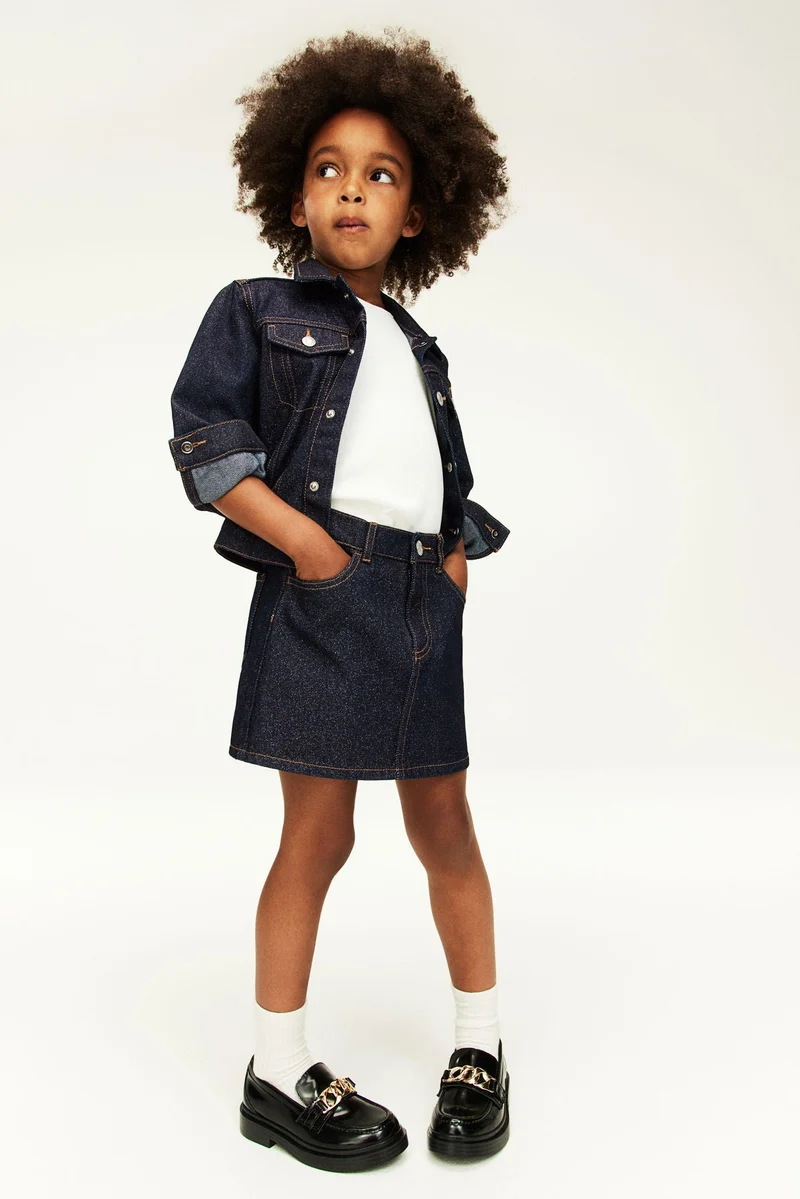 H&M Shimmering Denim Skirt