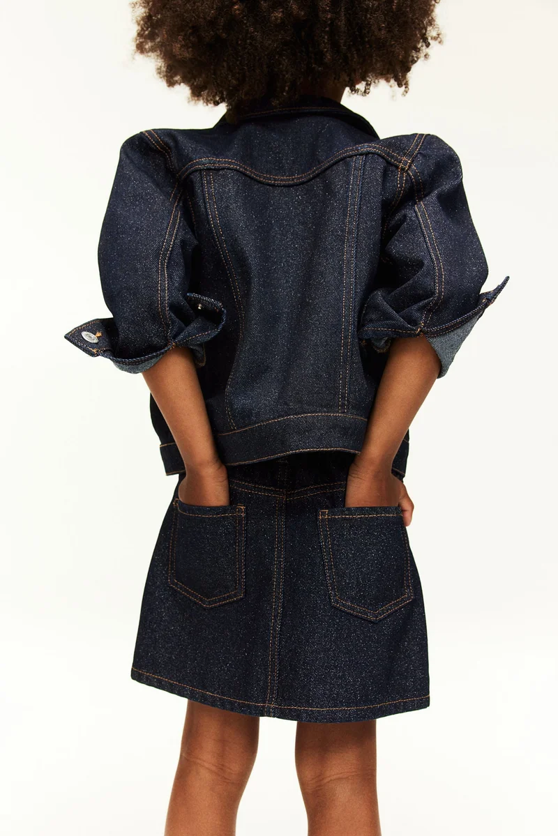 H&M Shimmering Denim Skirt
