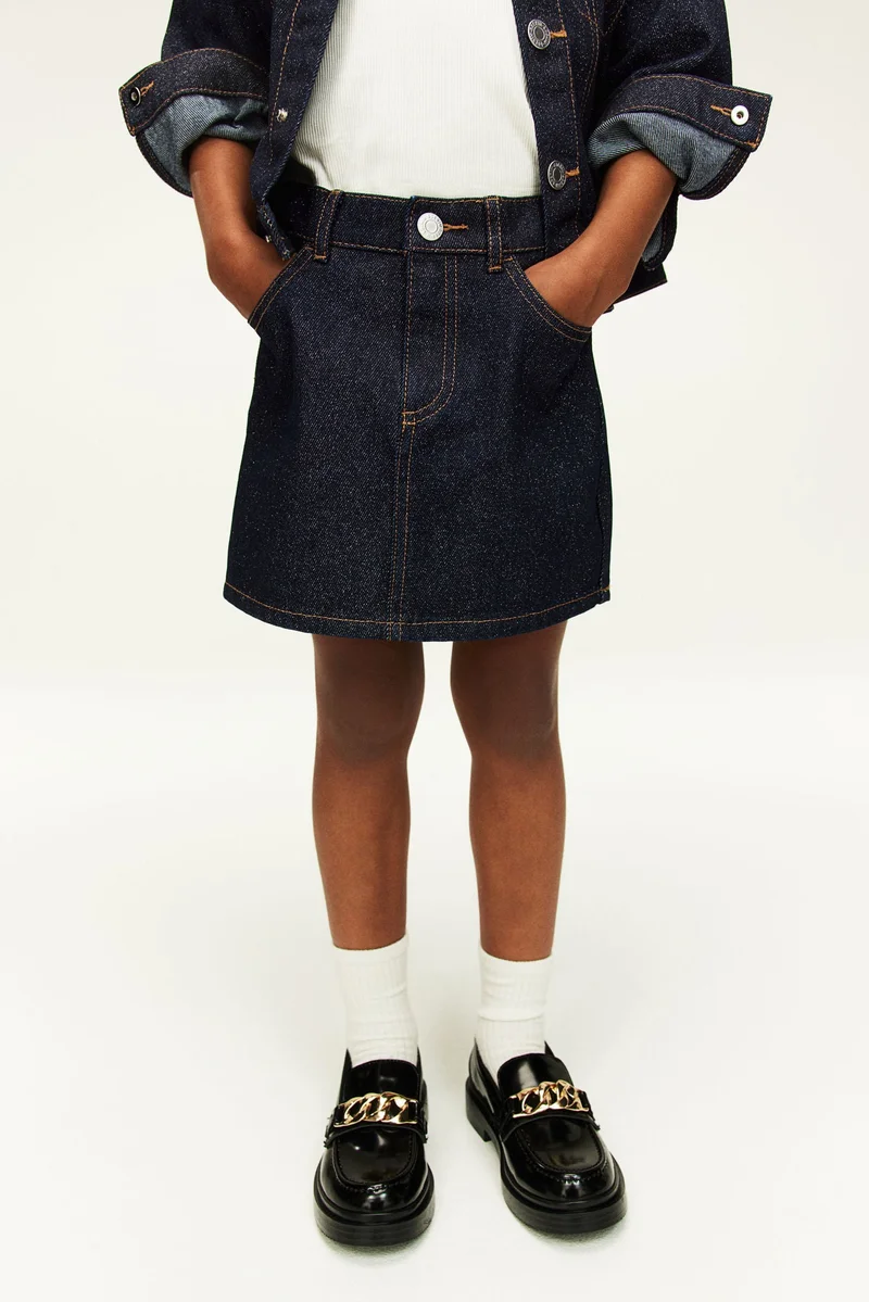 H&M Shimmering Denim Skirt