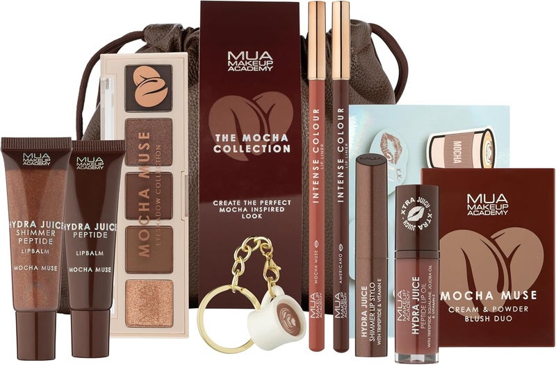 MUA Makeup Academy Mocha Muse Collection 10Piece Make Up and Accessory Gift Set Vegan Cruelty Free Pack of 1