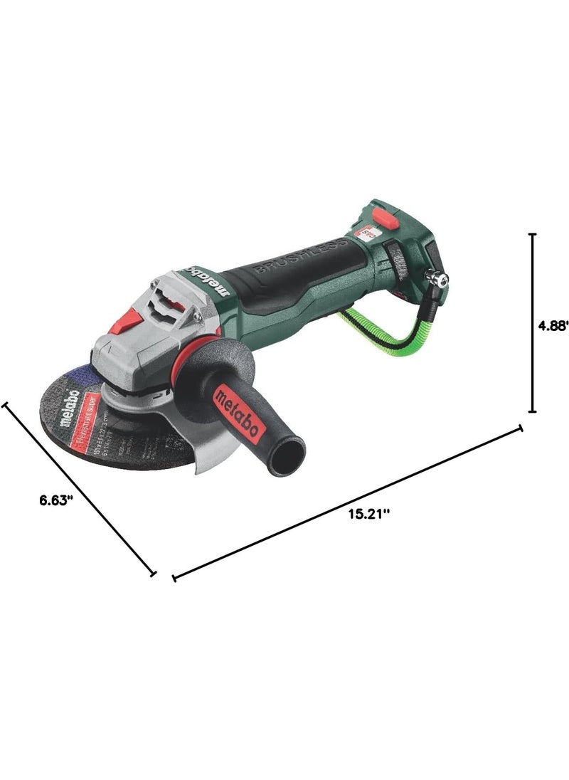 Metabo Metabo 18V Cordless 6Inch Angle Grinder  Tool Only  No Battery  Paddle Switch  Braking  WPB 18 LTX BL 15150 Quick DS GreenBlack  - Image 5