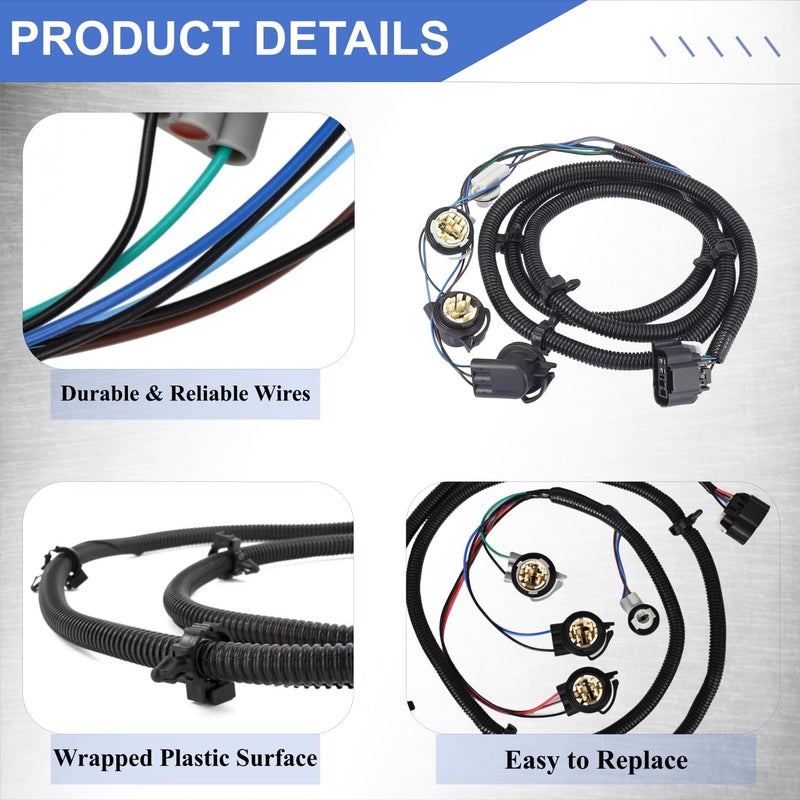PANNUOSCS Tail Light Wiring Harness 16531402 Compatible with 2003-2007 Chevy Silverado 1500/2500/3500 Passenger Side Tail Lamp Wire Socket Taillight Wiring Harness Kit Rear Right Harness Asm Tail Lamp Wiring - Image 2