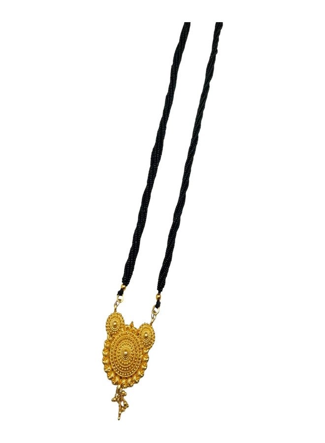 Swaroop Designer Mangalsutra For Women Stylish New Gold Plated Mangalsutra Long Size Heavy Design Long Black Bead Chain 108 - Image 1