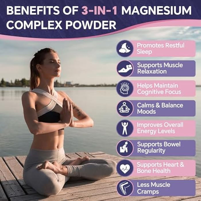 ZEBORA Magnesium Powder for Sleep, Chelated Magnesium Complex Supplement with Glycinate, Citrate and Malate, Unflavored Drink Mix with Electrolytes for Muscle & Brain Health, Vegan, Non-GMO, 10.58oz - Image 2