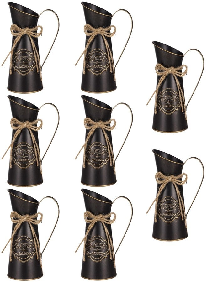 Homaisson Rustic Metal Jug Vase, 7.9 Inch Tall, 8 PCS Metal Pitcher Vase for Flower, Farmhouse Decor Vintage Kitchen Bathroom Decor Vases for Home - Image 2