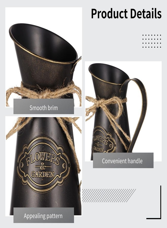 Homaisson Rustic Metal Jug Vase, 7.9 Inch Tall, 8 PCS Metal Pitcher Vase for Flower, Farmhouse Decor Vintage Kitchen Bathroom Decor Vases for Home - Image 5
