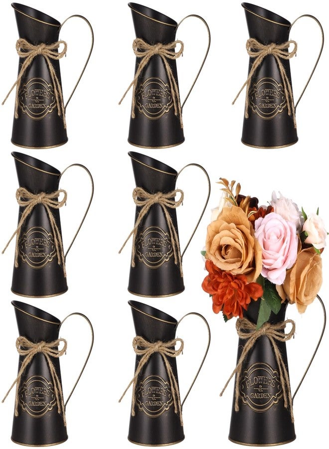 Homaisson Rustic Metal Jug Vase, 7.9 Inch Tall, 8 PCS Metal Pitcher Vase for Flower, Farmhouse Decor Vintage Kitchen Bathroom Decor Vases for Home - Image 1