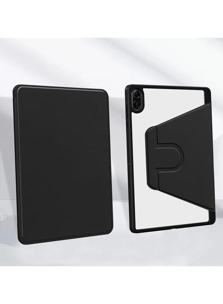 VKL Clear Back Case Compatible with Honor Pad X8a 11-inch 2024, 360 Degree Swivel Stand Flip Smart Cover Auto Sleep/Wake Case For Honor Pad X8a Tablet (Black) - Image 2