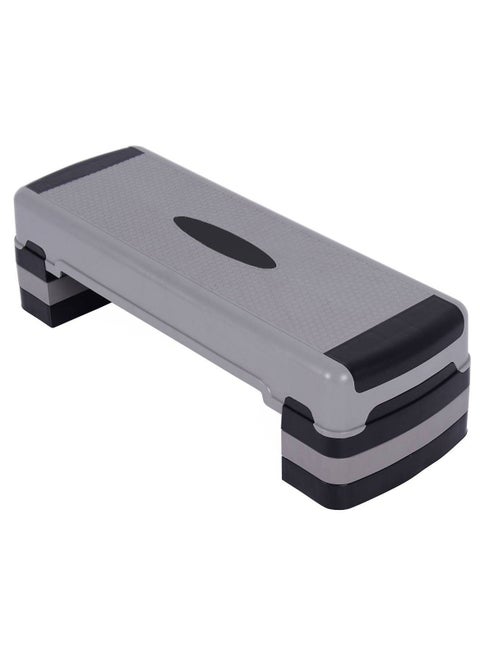 Adjustable Fitness Aerobic Exercise Step Board, 88x30 CM - Black & Grey