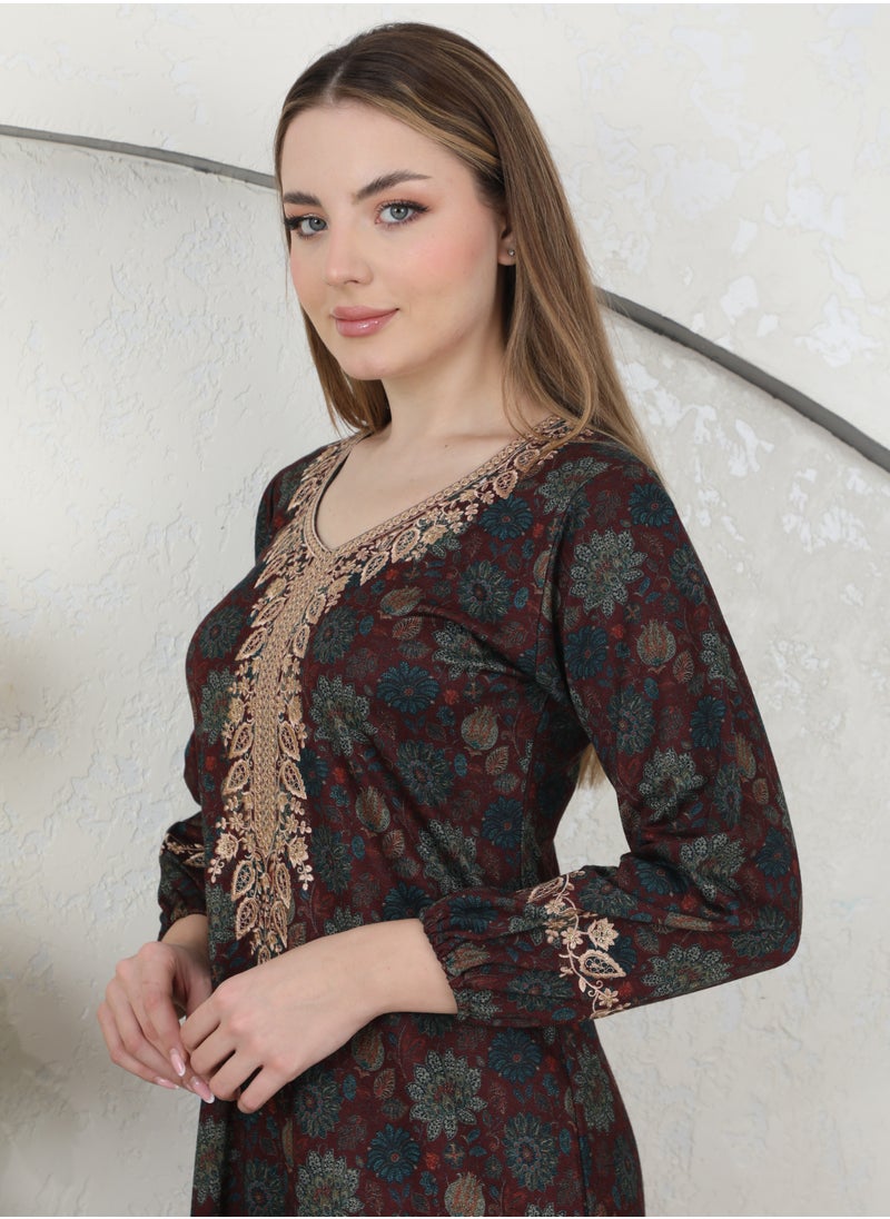 Bint Al Bilad Bint al Bilad Ready-to-Wear Winter Jalabiya - Elegant Kashmiri Souf Design | Comfortable Casual winter jalabiya for Party Wear  - Image 4
