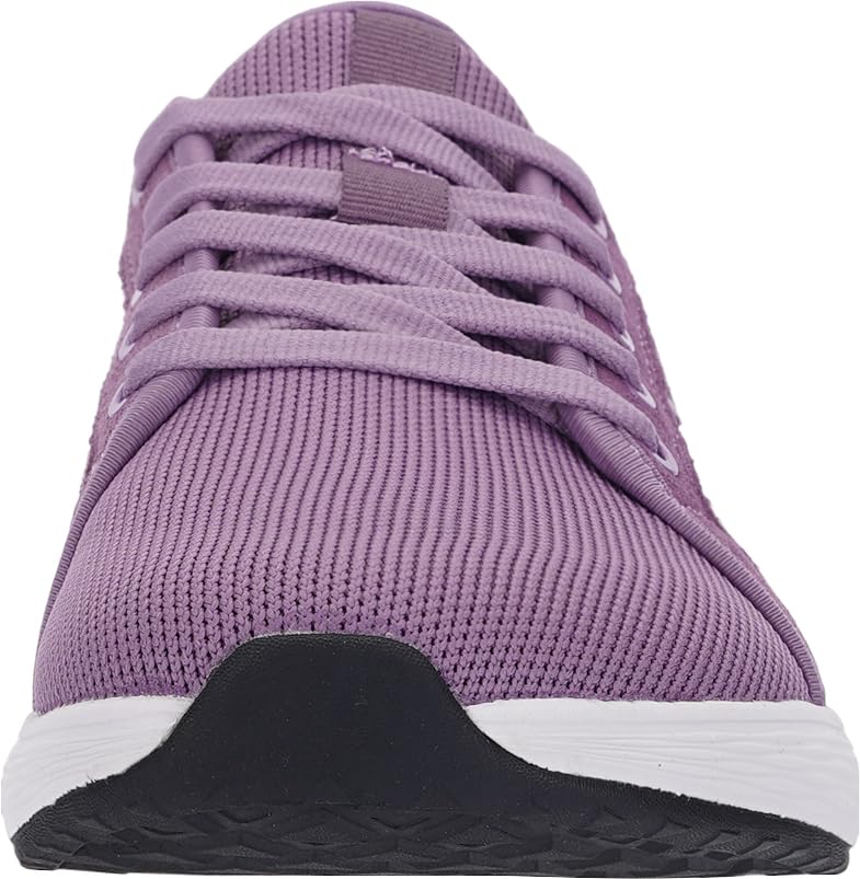 WHITIN Womens Wide Width Toe Box Shoes Size 7W Stylish Walking Tennis Diabetic Zero Drop Travel Lace Up Sneakers Purple 38 - Image 2
