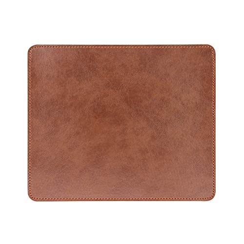 Newplenty Non-Slip Rubber Base Leather Mousepad for Laptop Computer PC Personality Desings Gaming Mouse Pad Mat 9.45 X 7.87 inch (Leahter Mouse Pad-Coffee, 9.45 X 7.87 inch) - Image 1