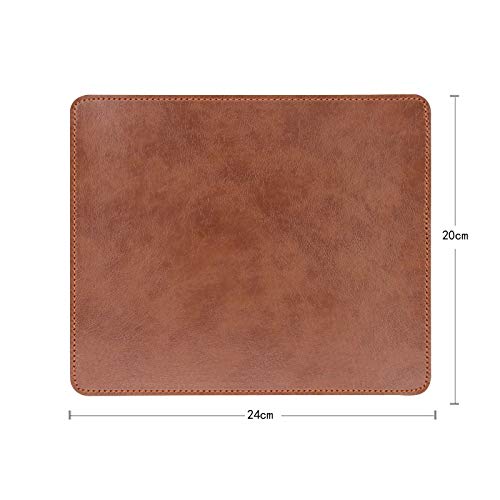 Newplenty Non-Slip Rubber Base Leather Mousepad for Laptop Computer PC Personality Desings Gaming Mouse Pad Mat 9.45 X 7.87 inch (Leahter Mouse Pad-Coffee, 9.45 X 7.87 inch) - Image 2