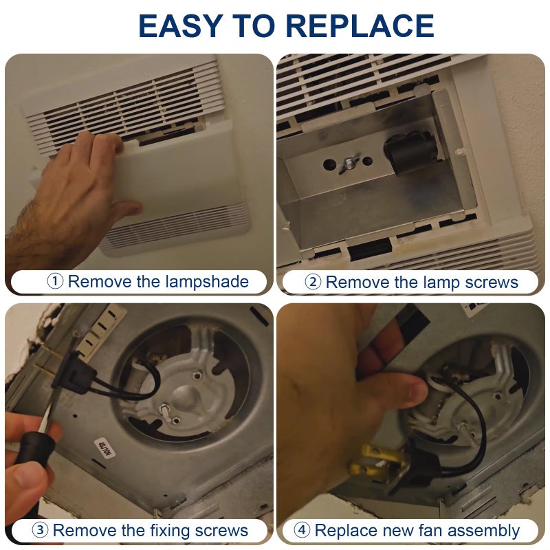 Motoasis ?Upgrade? 763Rln B Unit 50Cfm Fan  Compatible With Nutone 763Rl B Unit Fan Motor  763Rl/769Rl A Unit 763Rl 763Rln-R01 Bathroom Fan  Fit 769Rf/769Rl B Unit  2.0 Sone S0503B000 9""X9"" - Image 5