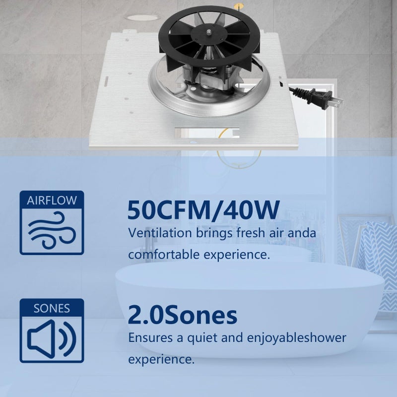 Motoasis ?Upgrade? 763Rln B Unit 50Cfm Fan  Compatible With Nutone 763Rl B Unit Fan Motor  763Rl/769Rl A Unit 763Rl 763Rln-R01 Bathroom Fan  Fit 769Rf/769Rl B Unit  2.0 Sone S0503B000 9""X9"" - Image 3