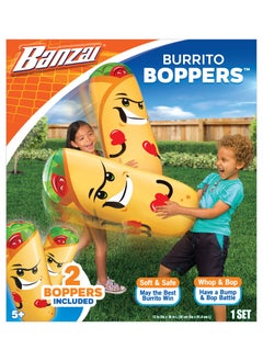 Banzai Banzai Burritos Boppers | Inflatable Soft Boppers for Kids 5+ | Pack of 2 | Safe, Durable, Active Play, Backyard Fun, Coordination & Balance Toy  - Image 1