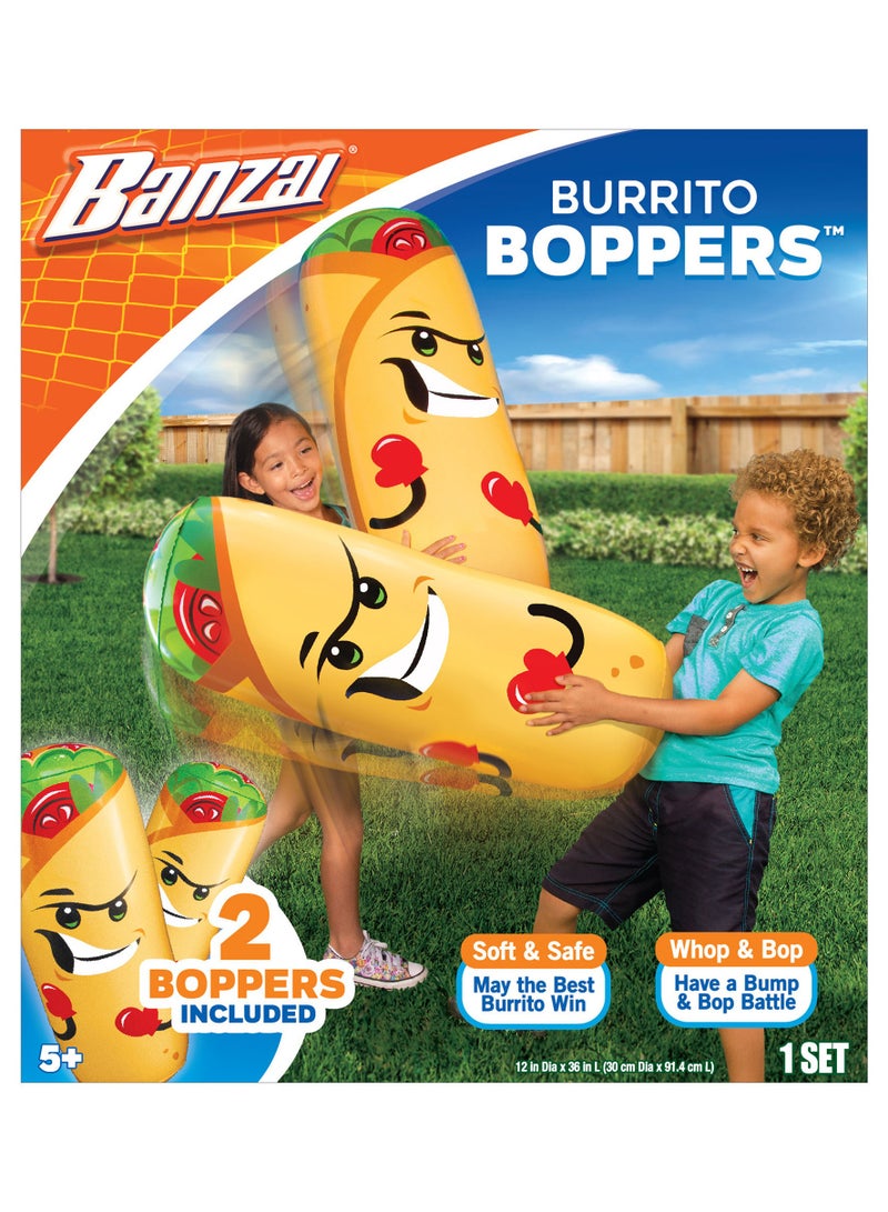 Banzai Burritos Boppers | Inflatable Soft Boppers for Kids 5+ | Pack of 2 | Safe, Durable, Active Play, Backyard Fun, Coordination & Balance Toy - Image 1