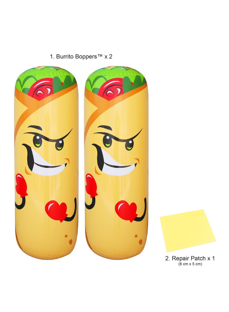 Banzai Burritos Boppers | Inflatable Soft Boppers for Kids 5+ | Pack of 2 | Safe, Durable, Active Play, Backyard Fun, Coordination & Balance Toy - Image 4