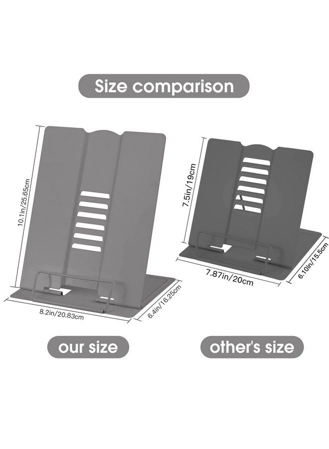 MSDADA Large Book Stand For Desk Reading Hands Free Msdada Book Holder Adjustable Document Cookbooks Holder For Textbooks Tablet Music Books Recipe (Grey) - Image 4