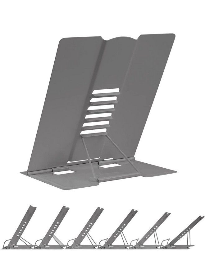 MSDADA Large Book Stand For Desk Reading Hands Free Msdada Book Holder Adjustable Document Cookbooks Holder For Textbooks Tablet Music Books Recipe (Grey) - Image 5