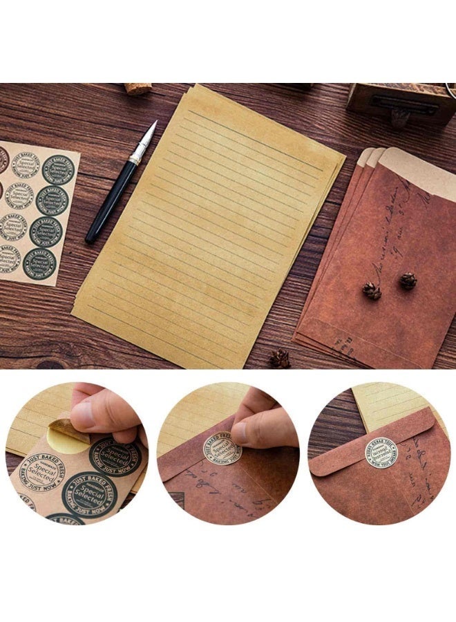 Aideli Vintage Kraft Envelope & Letter Writing Set – 10 Envelopes + 20 Writing Papers + 16 Sealing Stickers for Handmade Letters, Invitations & Gifts - Image 3