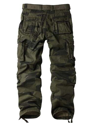 AKARMY Men's Casual Cargo Pants Military Army Camo Pants Combat Work Pants with 8 Pockets F Camo 42 - Image 2