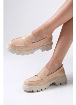 Mio Gusto Andrea Nude Thick Soled Women's Loafer Shoes  - Image 1