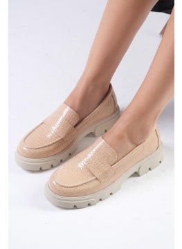 Mio Gusto Andrea Nude Thick Soled Women's Loafer Shoes  - Image 5