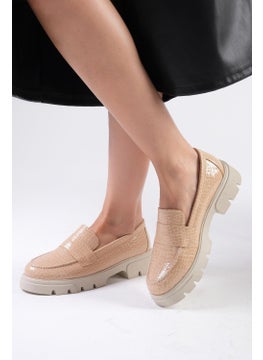 Mio Gusto Andrea Nude Thick Soled Women's Loafer Shoes  - Image 3