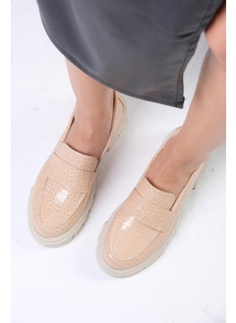 Mio Gusto Andrea Nude Thick Soled Women's Loafer Shoes  - Image 4