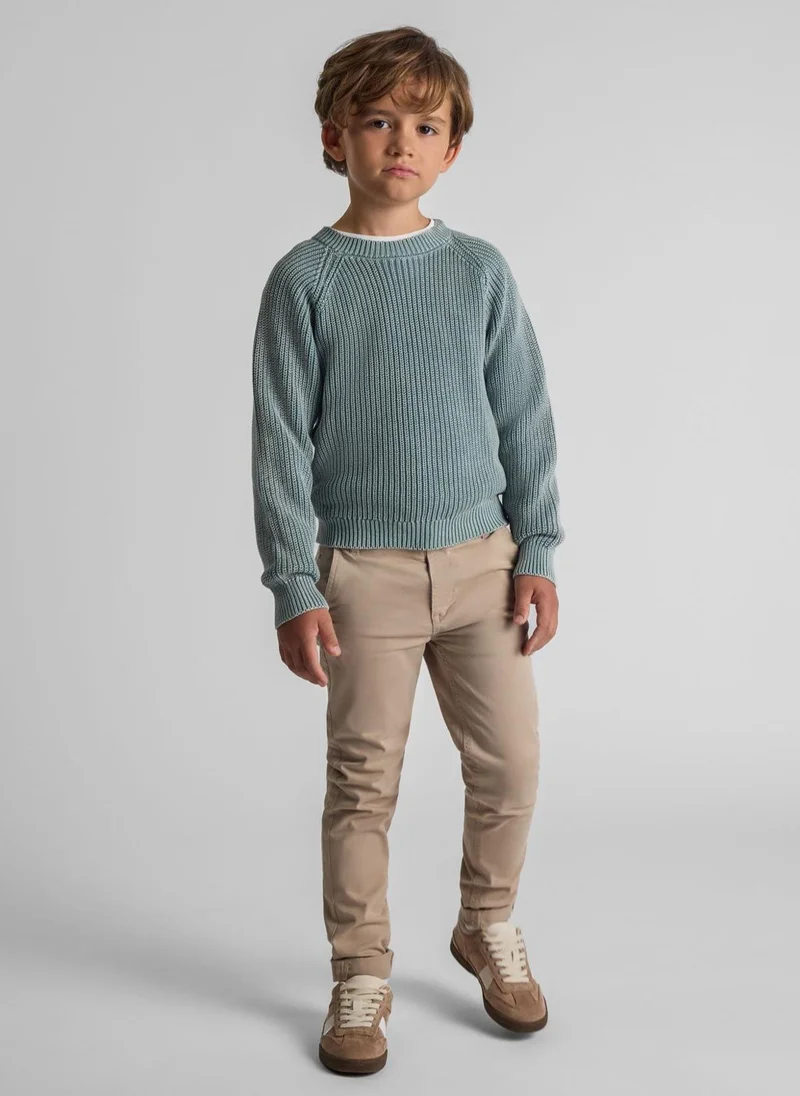MINOTI Kids Boys Casual Cotton Jumper with Washed Finish and Raglan Sleeves