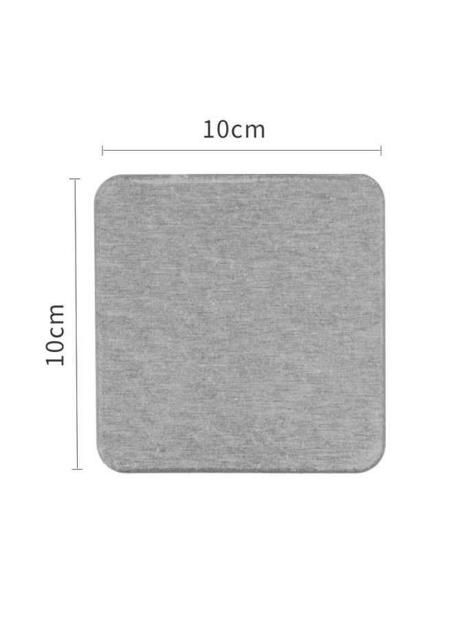 Baihui Direct Diatomite Wash Coaster Kitchen Balcony Absorbent Coaster Diatom Mud Waterproof Mat-Color:dark Gray Square Bubble Bag Packing  - Image 2