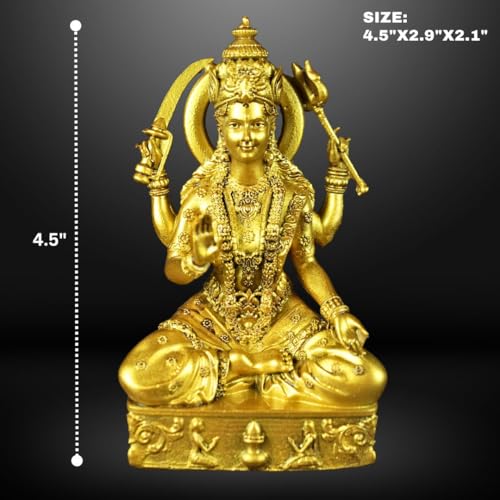 NEEANN Santoshi Maa Murti for Home Temple | 4.5 Inch Polystone Idol | Devi Statue for Pooja, Mandir, Home Decor | Brass Colour, Antique Silver & White Colour (Brass Color) - Image 2