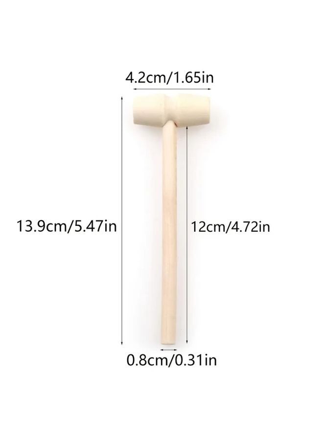 1pc Natural Wooden Mini Hammer Craft Party Game Prop Toy Mallet - Image 4