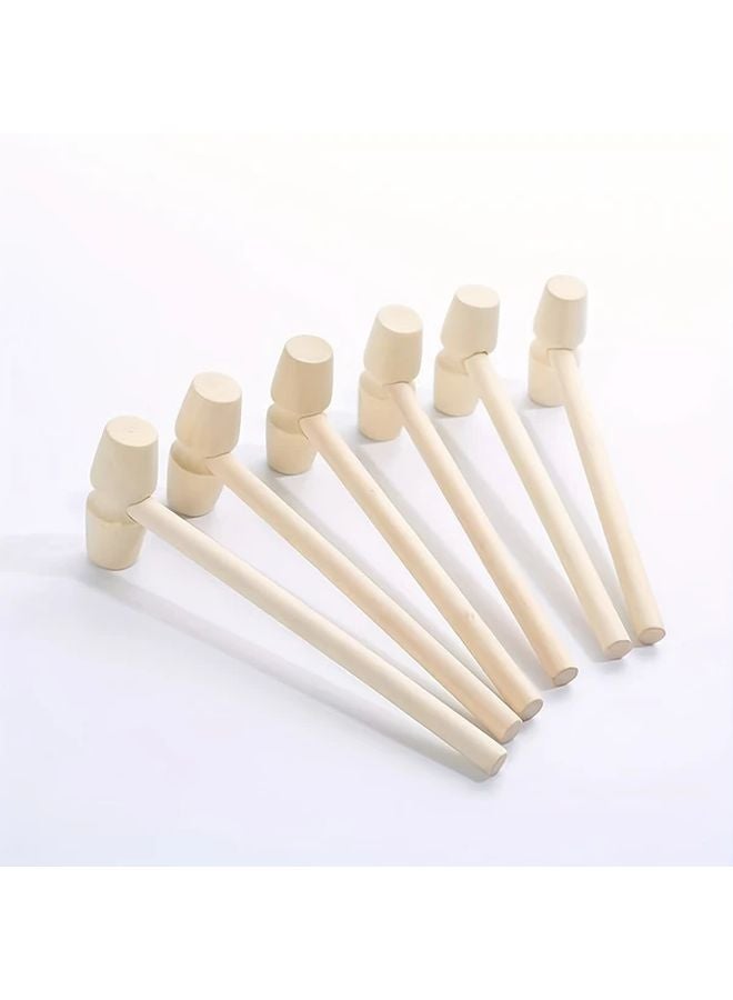 1pc Natural Wooden Mini Hammer Craft Party Game Prop Toy Mallet - Image 2