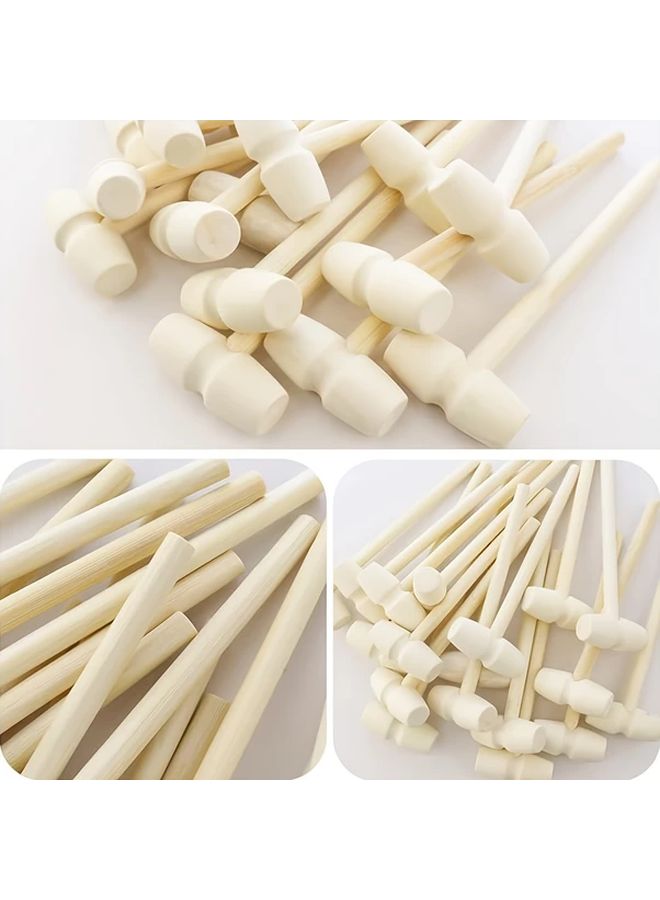 1pc Natural Wooden Mini Hammer Craft Party Game Prop Toy Mallet - Image 5