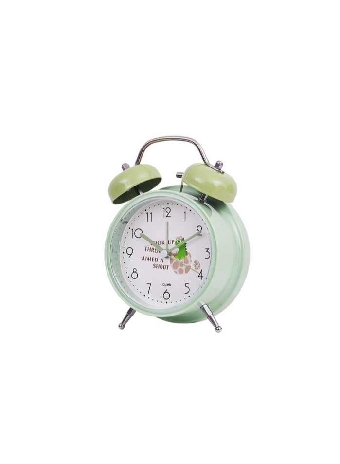Small Classic Alarm Clock with Bell – Green Color - Image 1