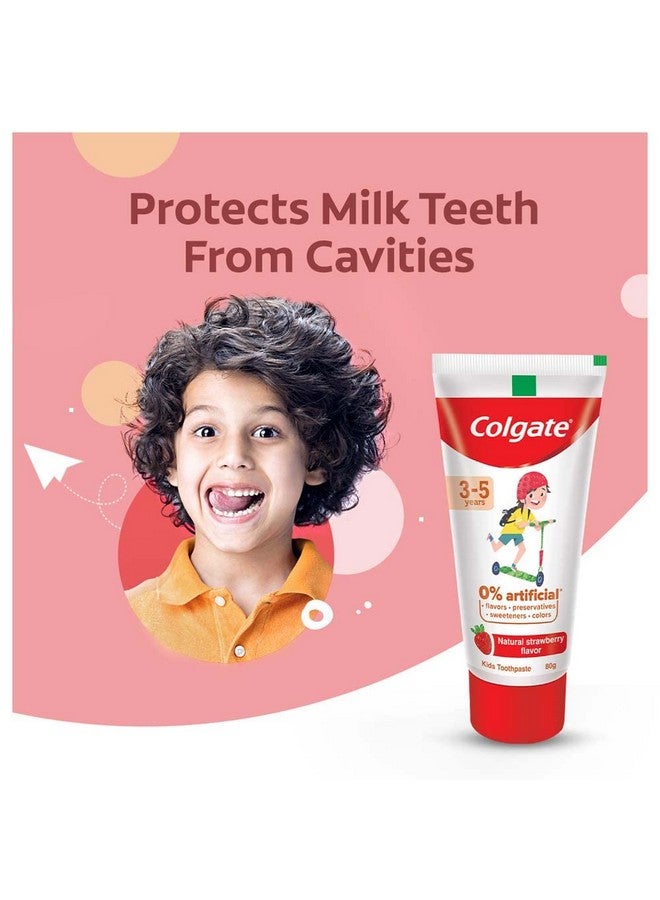 Colgate Kids 35 Yrs Premium Anticavity Toothpaste Natural Strawberry Flavour 0% Artificial 80G (Combo Pack Of 2) - Image 2