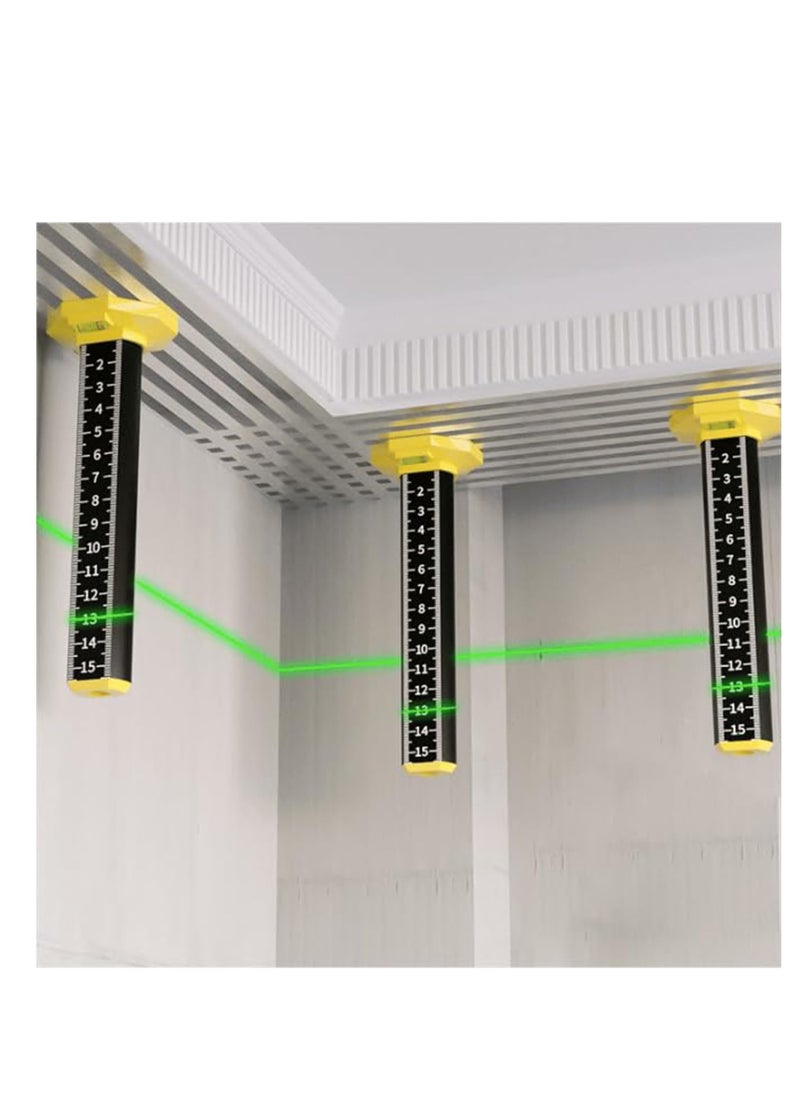 SYOSI - Ceiling and Floor Tile Height Ruler, Objects Height Measurement Tool Ensure Height Equal, with Magnetic Base, Leveling Special Ruler,Aluminum Alloy Laser Engraved Ruler, Tile Paving (2 PCS) - Image 1