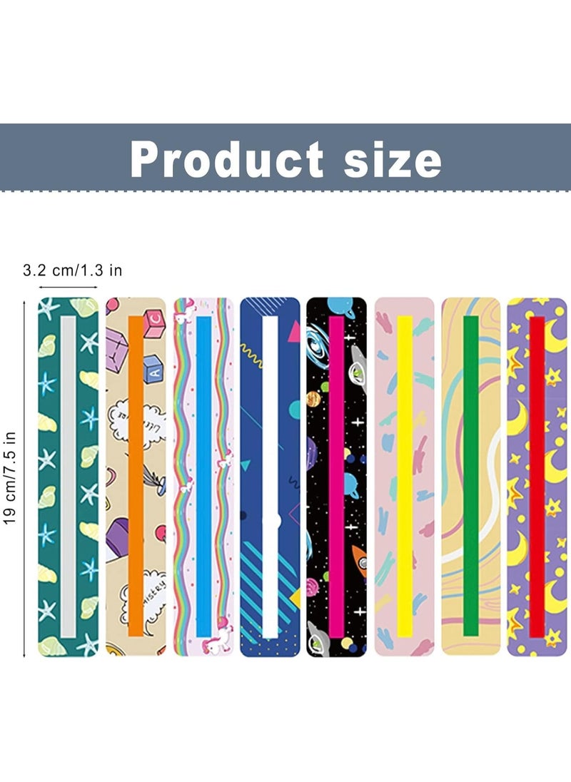 Excefore Reading Strips, 8 PCS Guided Reading Strips Highlight Strips, Highlight Strips Colored Highlighter Bookmarks Dyslexia Reading Rulers for Children Teacher Education Classroom Supplies  - Image 5