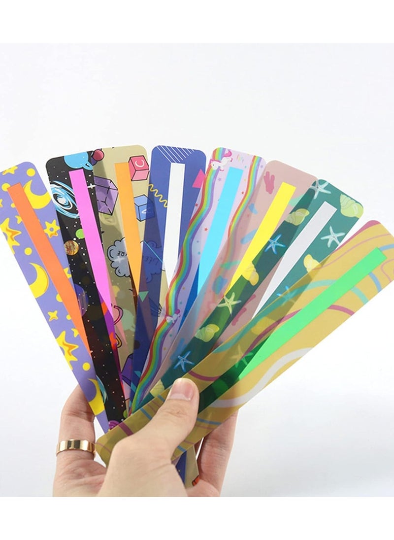 Excefore Reading Strips, 8 PCS Guided Reading Strips Highlight Strips, Highlight Strips Colored Highlighter Bookmarks Dyslexia Reading Rulers for Children Teacher Education Classroom Supplies  - Image 2