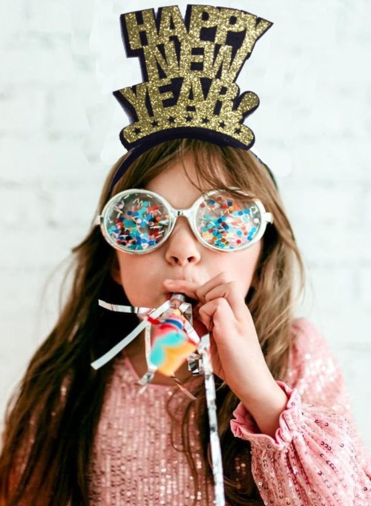 ذا بارتي بوبير السنة الجديدة بريق الذهب عقال عيد الميلاد أغطية الرأس السنة الجديدة حفلة صور الدعائم - Image 3