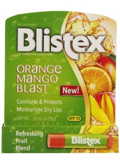 Blistex Blistex Orange Mango Blast Lip Balm, 0.15 Ounce Stick, Pack of 12, SPF 15 Sun Protection, Vitamin C and E, Moisturizes Dry Lips, Refreshing Flavored Hydration, Easy Glide Formula for Full Coverage 