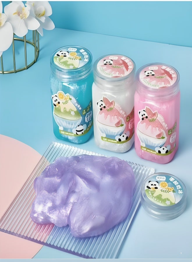 متجر 7 سلايم ملون للأطفال برائحة فواكه منعشة – عبوة 4 ألوان بتصميم باندا لطيف، طين لعب ناعم ومرن بتركيبة آمنة وغير لاصقة، مثالي للتسلية وتنمية الإبداع الحسي - Image 2