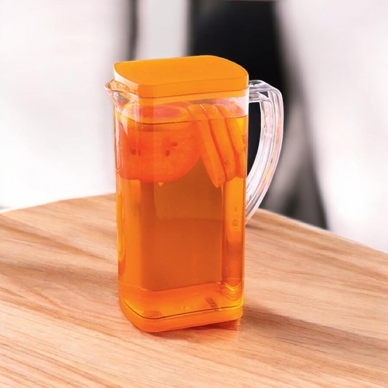 KD ZONE Sleek Design Plastic Carafe - 2L Square Water Jug Square Water Pitcher - 2000 ml - Image 2